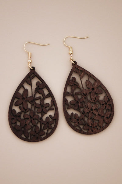 Laser Cut Wood Earrings