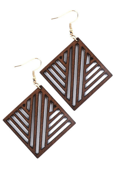 Laser Cut Wood Earrings