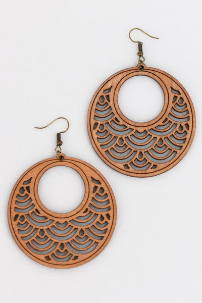 Laser Cut Wood Earrings