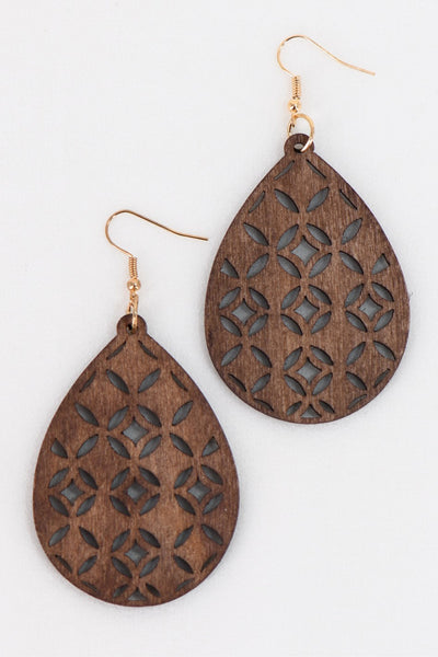 Laser Cut Wood Earrings