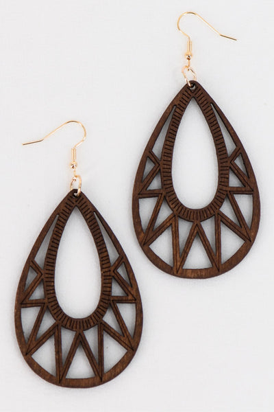 Laser Cut Wood Earrings