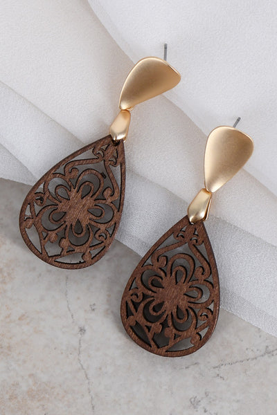 Laser Cut Wood Earrings