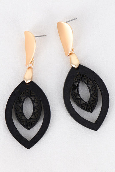 Laser Cut Wood Earrings