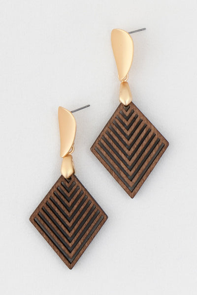 Laser Cut Wood Earrings