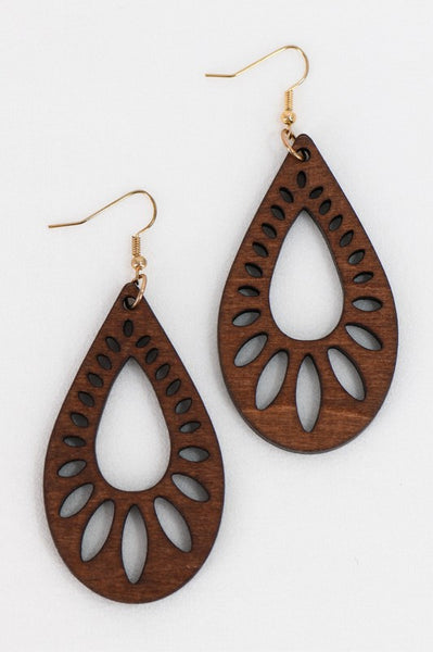 Laser Cut Wood Earrings