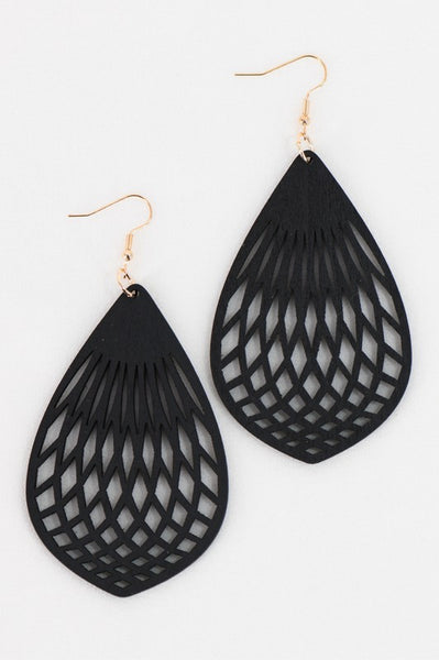 Laser Cut Wood Earrings