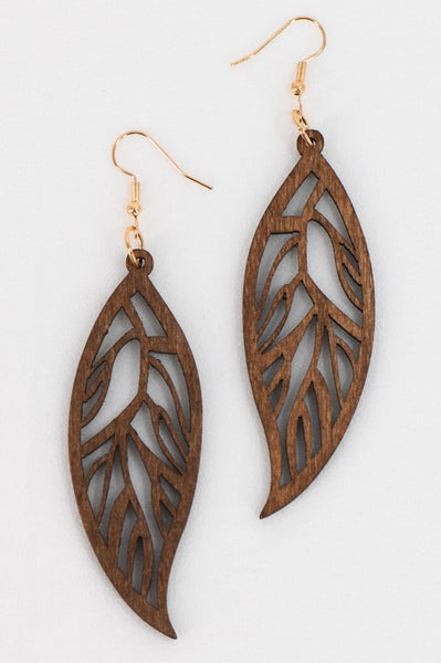 Laser Cut Wood Earrings