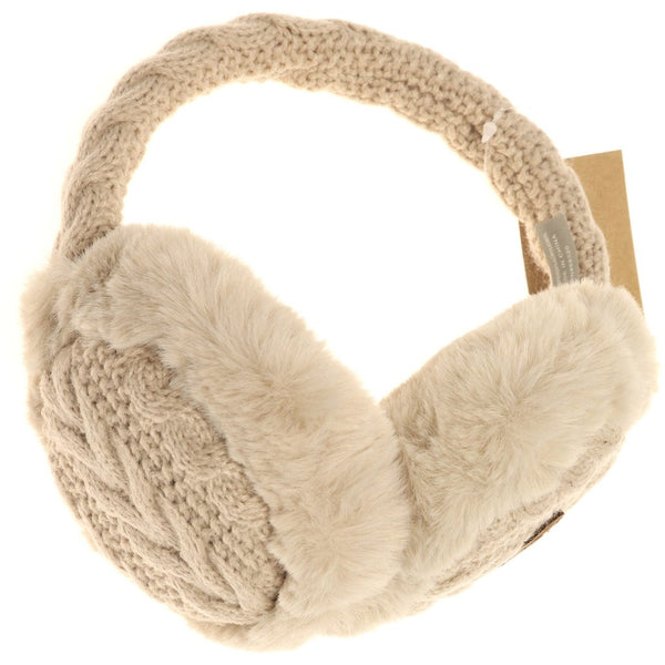 Cable Knit Faux Fur Ear Muffs