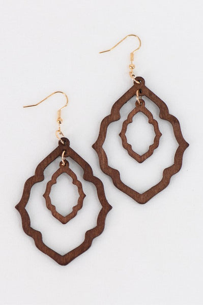 Laser Cut Wood Earrings