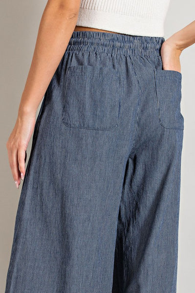 Wide Leg Pinstripe Pants