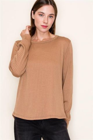 Eloise Pointelle Top - Caramel