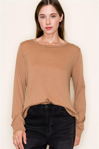 Eloise Pointelle Top - Caramel