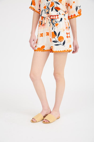 Floral + Fruit Print Shorts