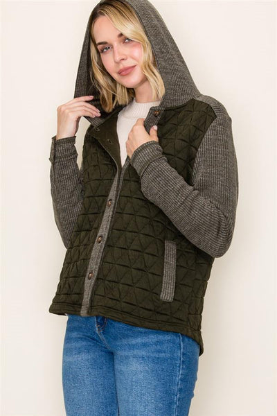 Dark Olive Quilted Jacket