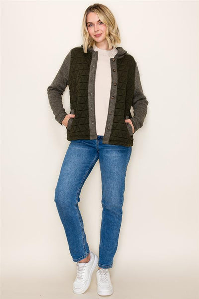 Dark Olive Quilted Jacket