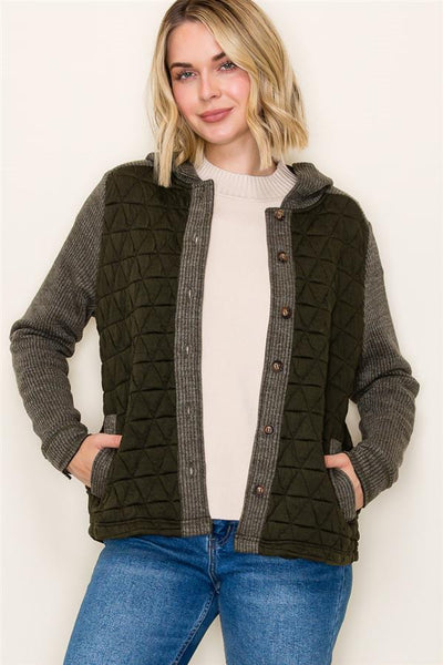 Dark Olive Quilted Jacket