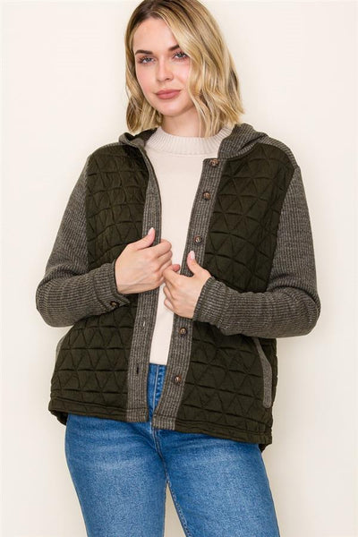 Dark Olive Quilted Jacket