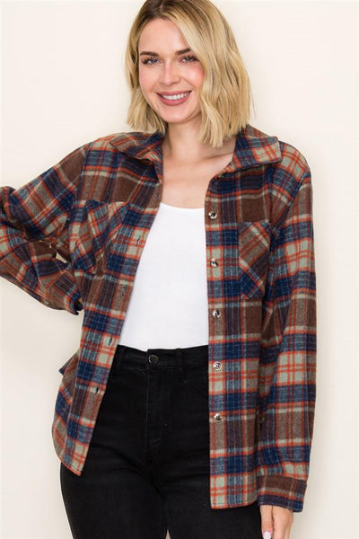 Avery Navy Plaid Shacket