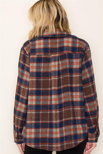 Avery Navy Plaid Shacket