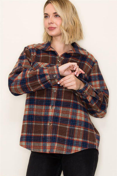 Avery Navy Plaid Shacket