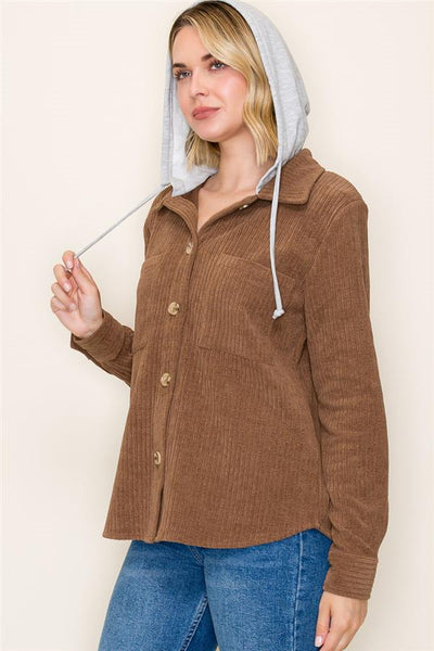 Demi Camel Hoodie Insert Jacket