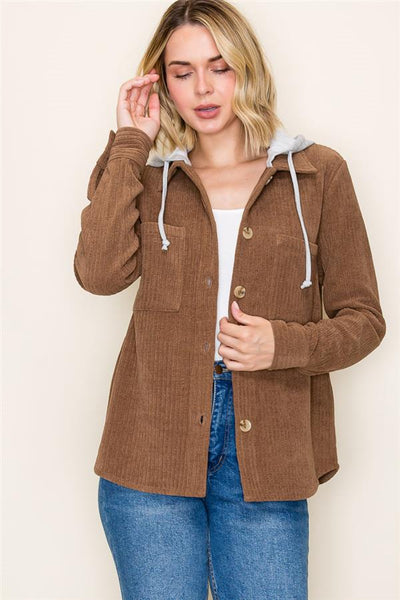 Demi Camel Hoodie Insert Jacket