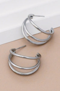 Triple Hoop Earrings (Silver or Gold)