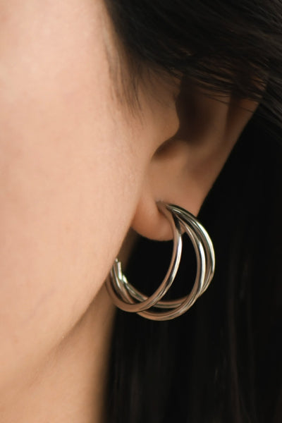 Triple Hoop Earrings (Silver or Gold)