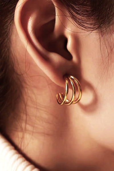 Triple Hoop Earrings (Silver or Gold)