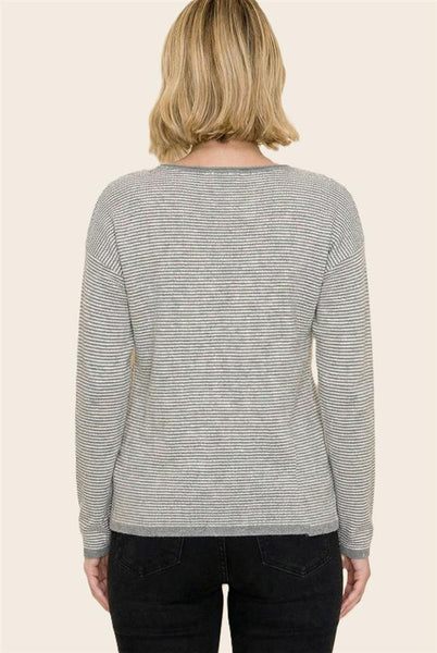 Alexia Striped Sweater - Grey