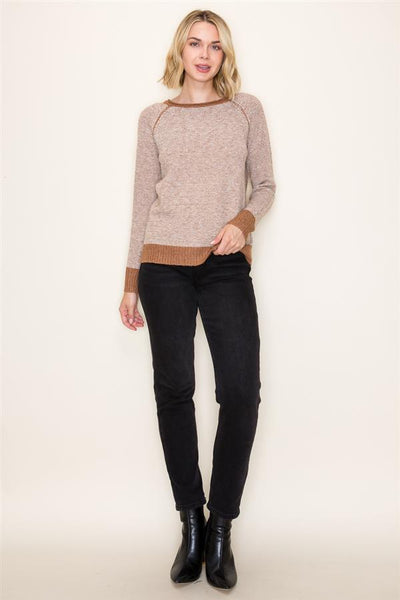 Camel +Ivory Sweater