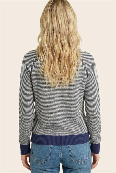 Maggie Pinstripe Sweater - Navy