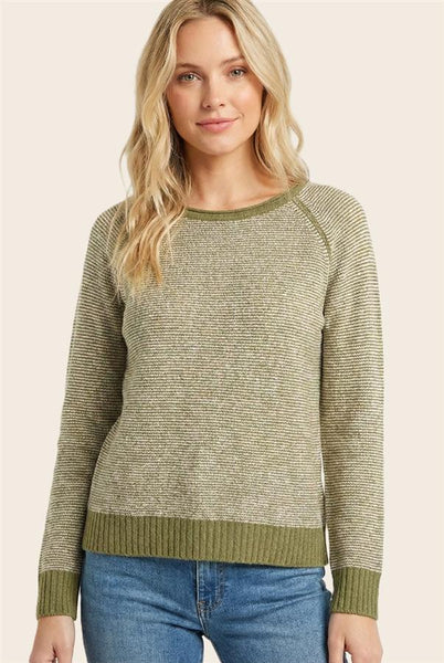 Maggie Pinstripe Sweater - Matcha