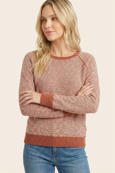 Maggie Pinstripe Sweater - Rust