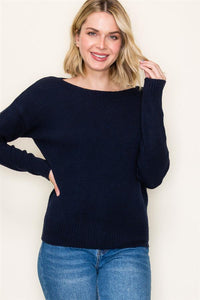 Navy Boatneck Sweater