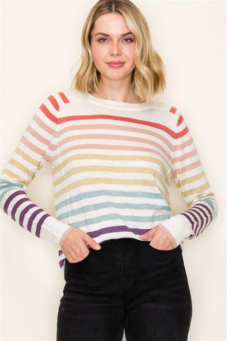 Fall Sunset Stripes Sweater