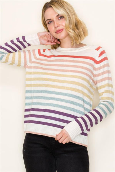 Fall Sunset Stripes Sweater