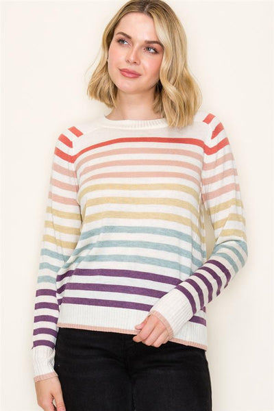 Fall Sunset Stripes Sweater