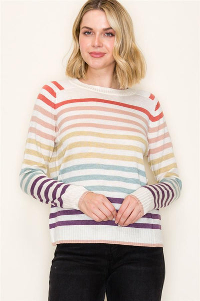 Fall Sunset Stripes Sweater