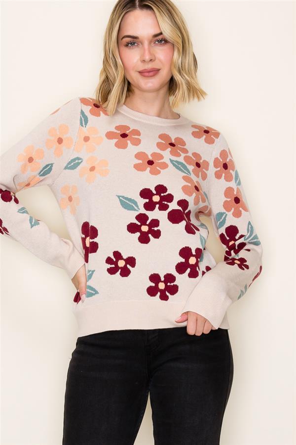 Floral Jacquard Sweater