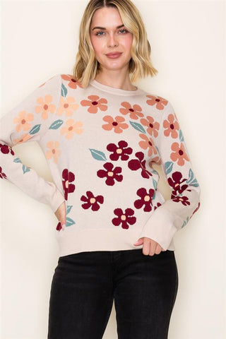 Floral Jacquard Sweater