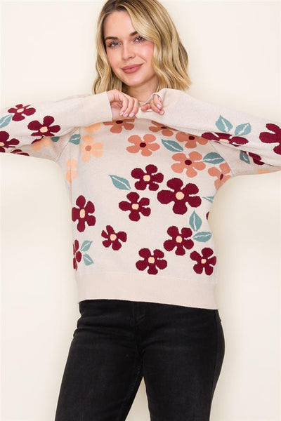 Floral Jacquard Sweater