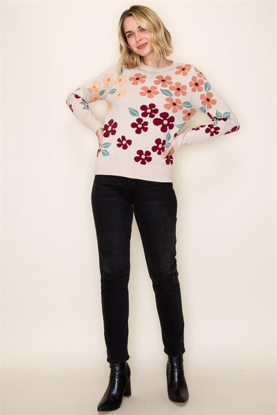 Floral Jacquard Sweater