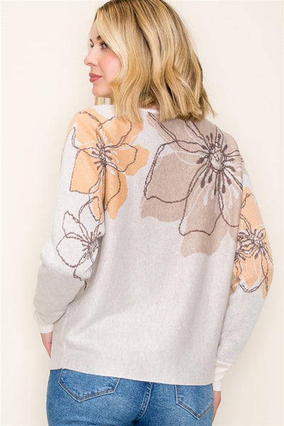 Cara Jacquard Floral Sweater