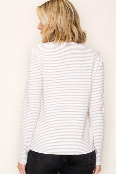 Rowan Taupe + Ivory Pinstripe Sweater