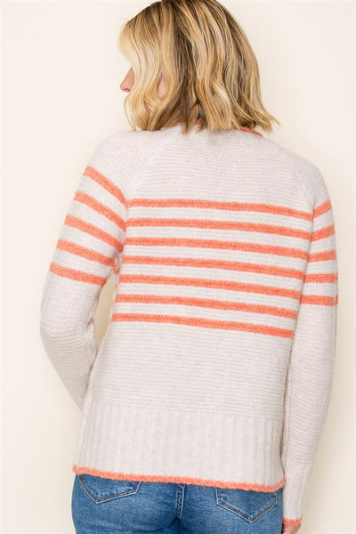 Orange + Cream Stripe Sweater