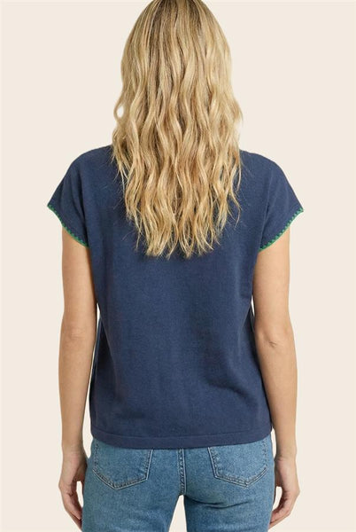 Blake Navy + Mint Top