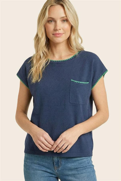 Blake Navy + Mint Top