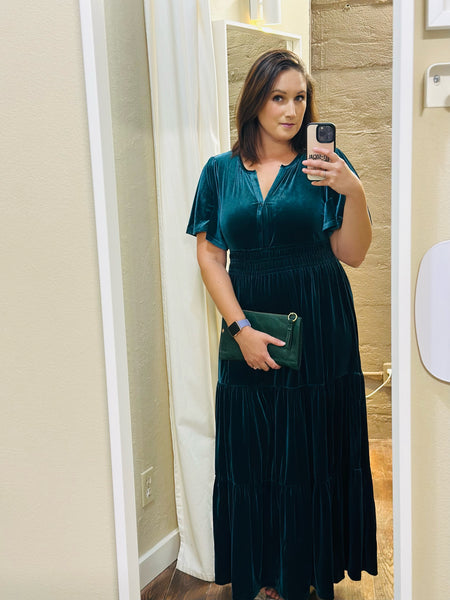 Emerald Velvet Dress