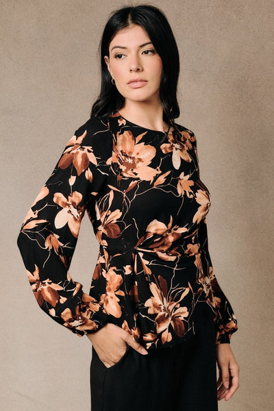 Black Floral Top